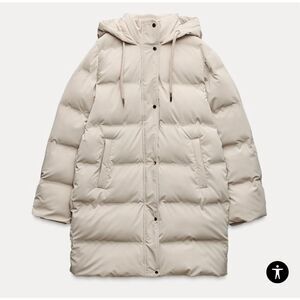 Zara Cream Puffer Jacket